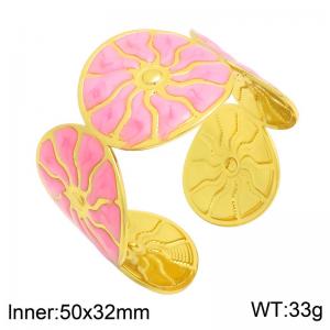 Stainless Steel Gold-plating Bangle - KB216912-DM