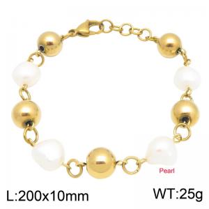 Stainless Steel Gold-plating Bracelet - KB217215-Z