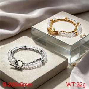 Stainless Steel Stone Bracelet - KB217352-Z