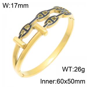 Stainless Steel Gold-plating Bangle - KB217631-SP