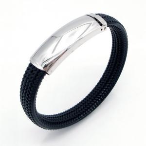 Stainless Steel Leather Bracelet - KB217707-HB