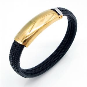 Stainless Steel Leather Bracelet - KB217708-HB
