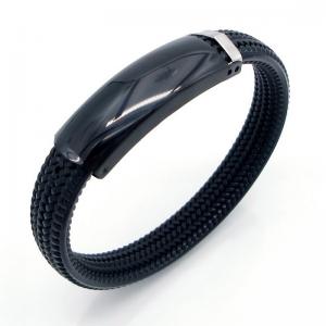 Stainless Steel Leather Bracelet - KB217709-HB