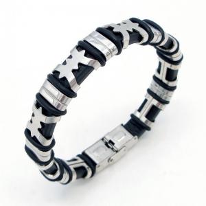 Stainless Steel Leather Bracelet - KB217739-JZ