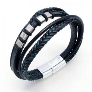 Stainless Steel Leather Bracelet - KB217741-JZ