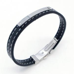 Stainless Steel Leather Bracelet - KB217742-JZ