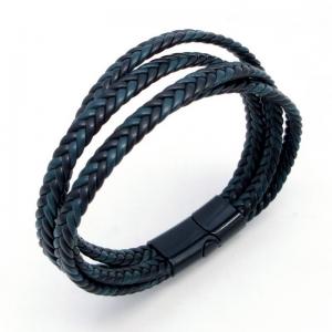 Stainless Steel Leather Bracelet - KB217745-JZ