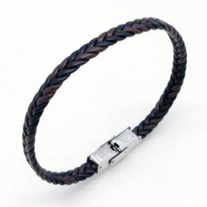 Stainless Steel Leather Bracelet - KB217747-JZ