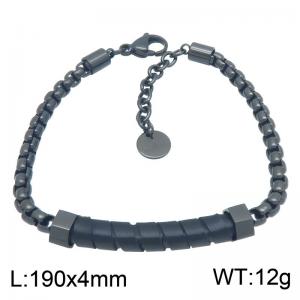 Stainless Steel Black-plating Bracelet - KB217995-HR