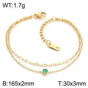 Dainty Double Chain Stainless Steel Bracelet, Minimalist Stackable Daily Wear Bracelet for Her - KB218505-KFC