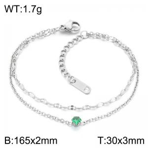 Dainty Double Chain Stainless Steel Bracelet, Minimalist Stackable Daily Wear Bracelet for Her - KB218506-KFC