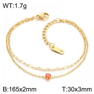Dainty Double Chain Stainless Steel Bracelet, Minimalist Stackable Daily Wear Bracelet for Her - KB218511-KFC