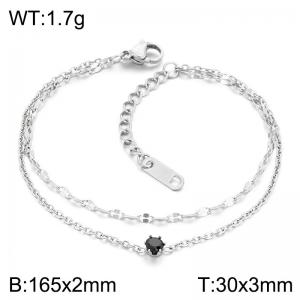 Dainty Double Chain Stainless Steel Bracelet, Minimalist Stackable Daily Wear Bracelet for Her - KB218513-KFC