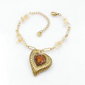 Stainless Steel Gold-plating Bracelet - KB218587-HM