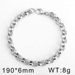 Simple ball chain women's steel lobster clasp bracelet - KB38398-Z