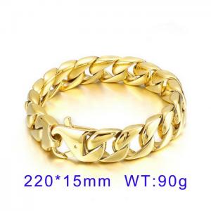 punk fashion stainless steel gold plated jewelry male bracelet - KB49297-D