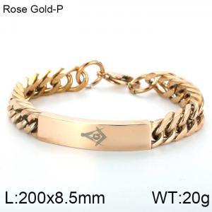 Stainless Steel Rose Gold-plating Bracelet - KB61620-K
