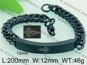 Stainless Steel Black-plating Bracelet - KB61633-K