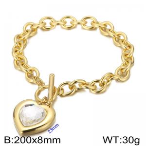 Stainless Steel Crystal Bracelet - KB62100-Z