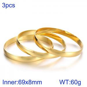 Stainless Steel Gold-plating Bangle - KB63162-LO