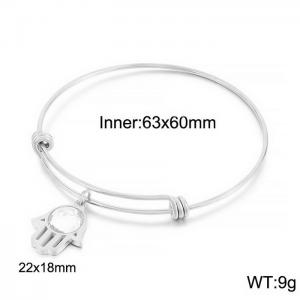 Stainless Steel Stone Bangle - KB63335-Z