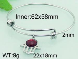 Stainless Steel Stone Bangle - KB63336-Z