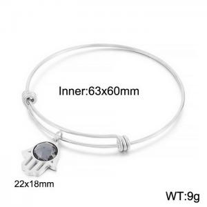 Stainless Steel Stone Bangle - KB63338-Z