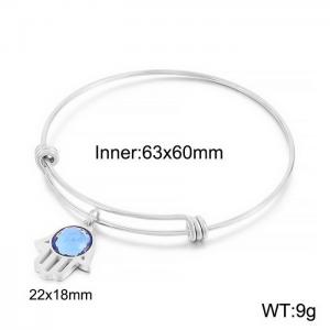 Stainless Steel Stone Bangle - KB63339-Z