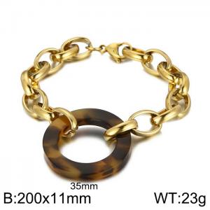 Stainless Steel Stone Bracelet - KB64189-Z