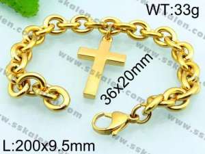 Stainless Steel Gold-plating Bracelet - KB64204-Z