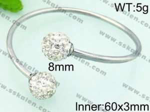 Stainless Steel Stone Bangle - KB69881-Z
