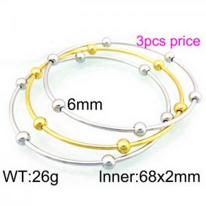 Stainless Steel Gold-plating Bangle - KB70445-Z