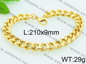 Stainless Steel Gold-plating Bracelet - KB75639-Z
