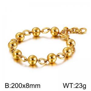 Stainless Steel Gold-plating Steel ball Bracelet - KB75643-ZC