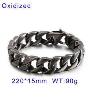 Oxidized Casting Stainless Steel Bracelets For Men - KB76212-BD