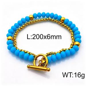 Stainless Steel Stone Bracelet - KB84040-Z