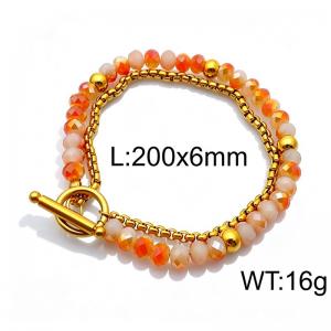 Stainless Steel Stone Bracelet - KB84041-Z