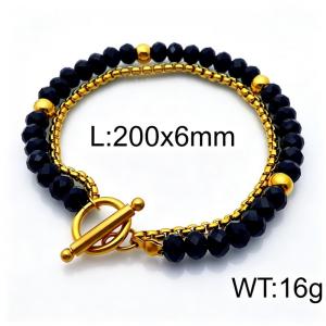 Stainless Steel Stone Bracelet - KB84042-Z