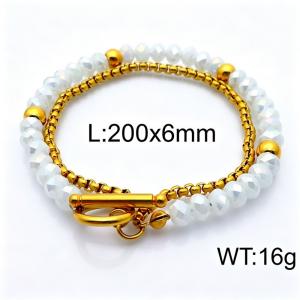 Stainless Steel Stone Bracelet - KB84044-Z