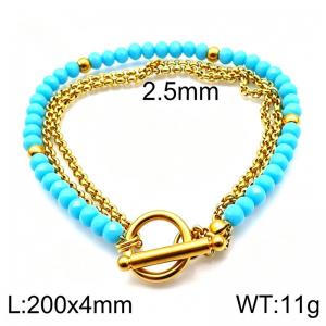 Stainless Steel Gold-plating Bracelet - KB86183-Z
