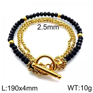Stainless Steel Gold-plating Bracelet - KB86186-Z