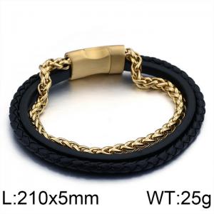 Leather Bracelet - KB91307-BD