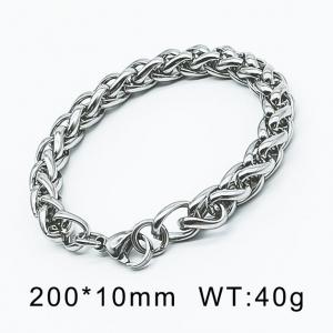 Steel Silver Colorl Basket Chain Dragon Bone Chain Bracelet For Men Hiphop - KB94359-K