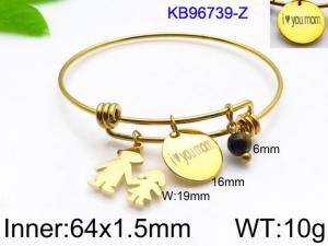 Stainless Steel Gold-plating Bangle - KB96739-Z