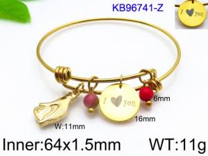 Stainless Steel Gold-plating Bangle - KB96741-Z