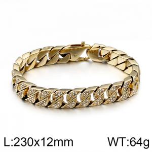 Stainless Steel Gold-plating Bracelet - KB96860-BD