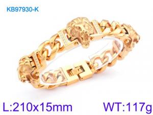 Stainless Steel Gold-plating Bracelet - KB97930-K