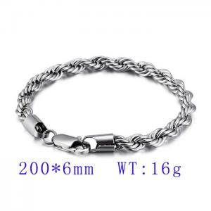 European and American steel color twist chain unisex bracelet - KB99078-Z