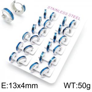 Stainless Steel Blue-plating Earring - KE101038-XY