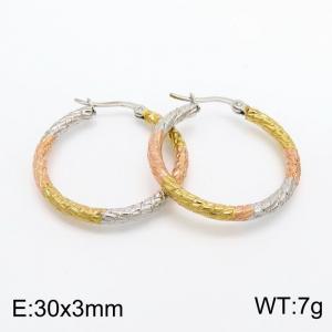 SS Rose Gold-Plating Earring - KE101445-LO